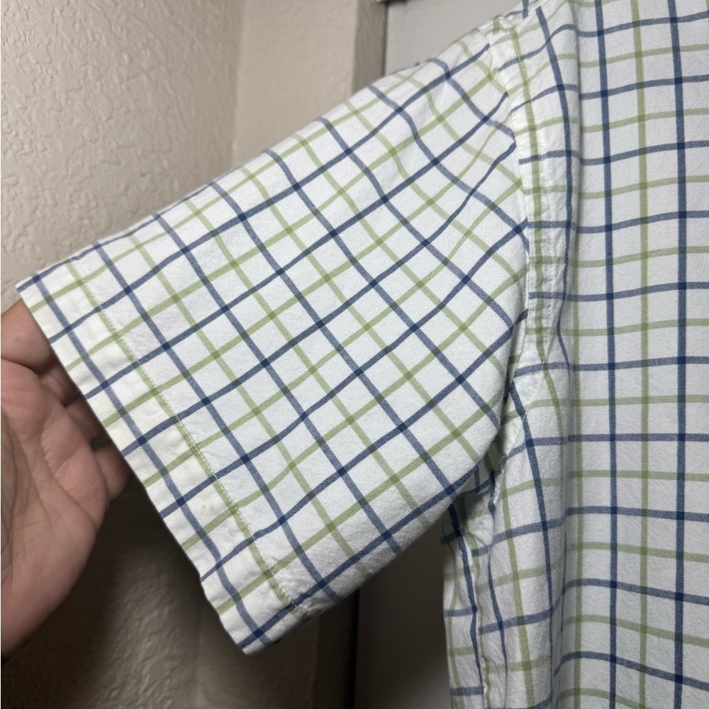 EUC Etnies Blue & Green Plaid White Button Up Shirt Mens size Large - Picture 4 of 6